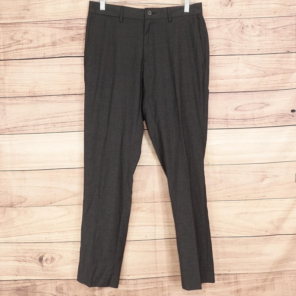 APT 9 Premier Flex Dress Pants 30x30 Gray Slim Fit No Iron Flat Front